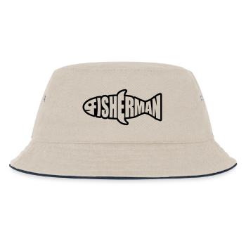 silhouette pêcheur pêcheur logo fischermann sea spor - Bob Enfant - blanc cassé/bleu marine - Devant