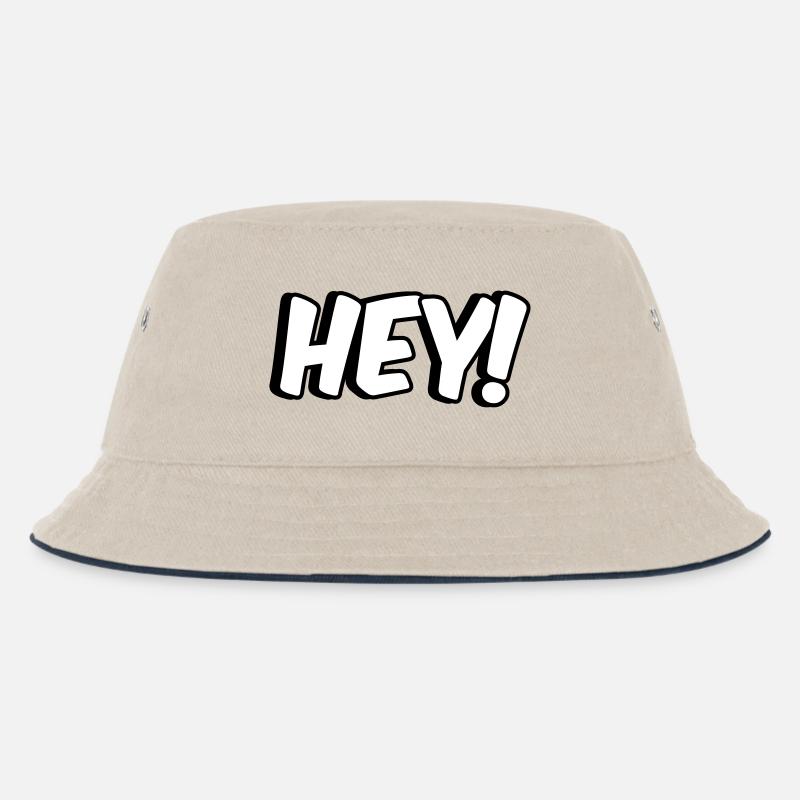Hey Comic design - Kids’ Bucket Hat - ecru/navy