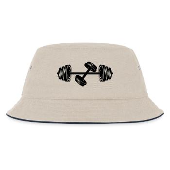 Gewichte Hantelscheiben Hantel 2 - Kinder Bucket Hat - Natur/Navy - Vorne