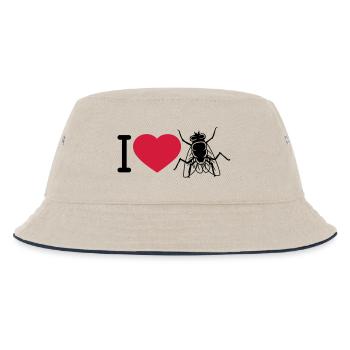 I Love Housefly Heart - Kids’ Bucket Hat - ecru/navy - Front