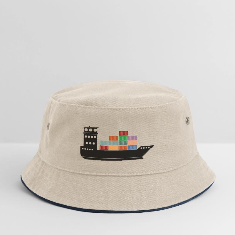 Seecontainerschiff oder Boot mit Containern Kinder Bucket Hat