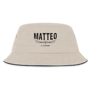 MATTEO A LEGEND verziert - Kinder Bucket Hat - Natur/Navy - Vorne