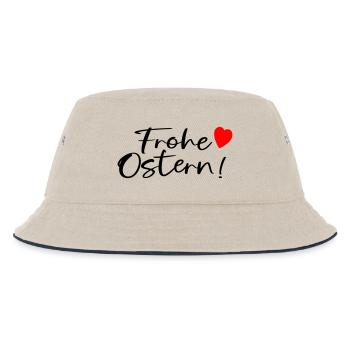 FROHE OSTERN WÜNSCHEN - Kinder Bucket Hat - Natur/Navy - Vorne