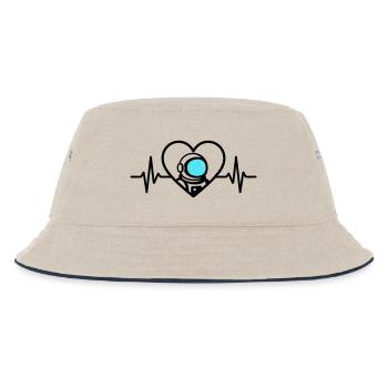 Astronaut Heart Space Travel Cosmos Helmet - Kids’ Bucket Hat - ecru/navy - Front
