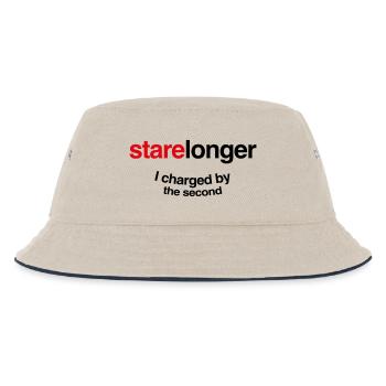 Stare Longer. I charge by the second! - Kids’ Bucket Hat - ecru/navy - Front