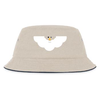 Cuddly Cloud Face - Kids’ Bucket Hat - ecru/navy - Front