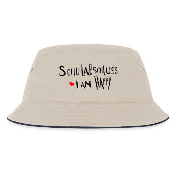 Schulabschluss  i am happy - Kinder Bucket Hat - Natur/Navy - Vorne