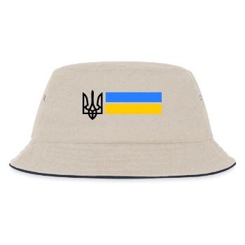 Ukraine - Kinder Bucket Hat - Natur/Navy - Vorne