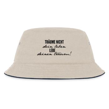 Lebe Deinen Traum - Kinder Bucket Hat - Natur/Navy - Vorne