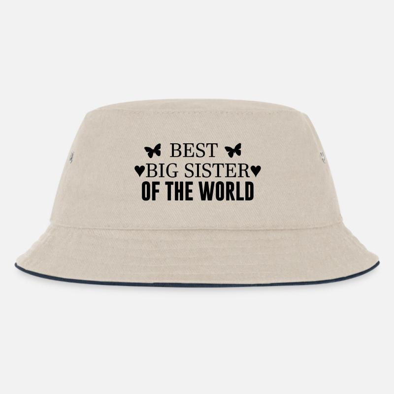 Beste Schwester - Kinder Bucket Hat - Natur/Navy
