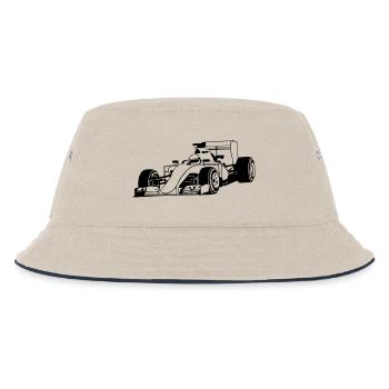 - Rennauto - Motorsport - Kinder Bucket Hat - Natur/Navy - Vorne