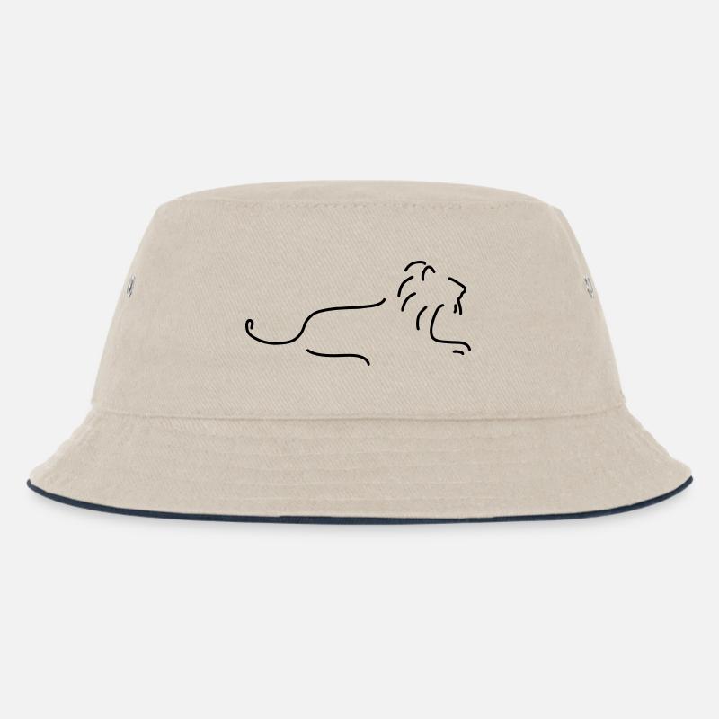 löwe mit mähne - Kinder Bucket Hat - Natur/Navy