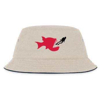 monster taucher tiefsee fisch gefaehrlich zaehne h - Kinder Bucket Hat - Natur/Navy - Vorne