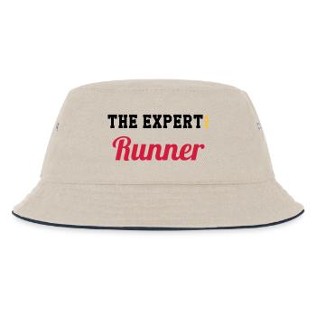 Laufen / Running / Jogging / Joggen / Marathon - Kinder Bucket Hat - Natur/Navy - Vorne