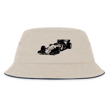 Racecar - Rennauto - Kinder Bucket Hat - Natur/Navy - Vorne