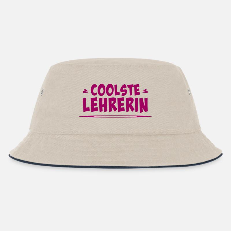 coolste lehrerin - Kinder Bucket Hat - Natur/Navy