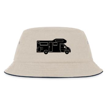 Motorhome silhouette – simple camping design - Kids’ Bucket Hat - ecru/navy - Front