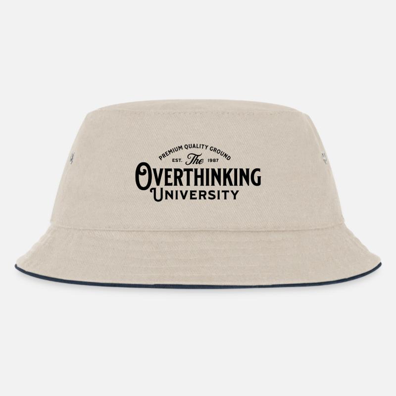 Overthinking_University - Kinder Bucket Hat - Natur/Navy