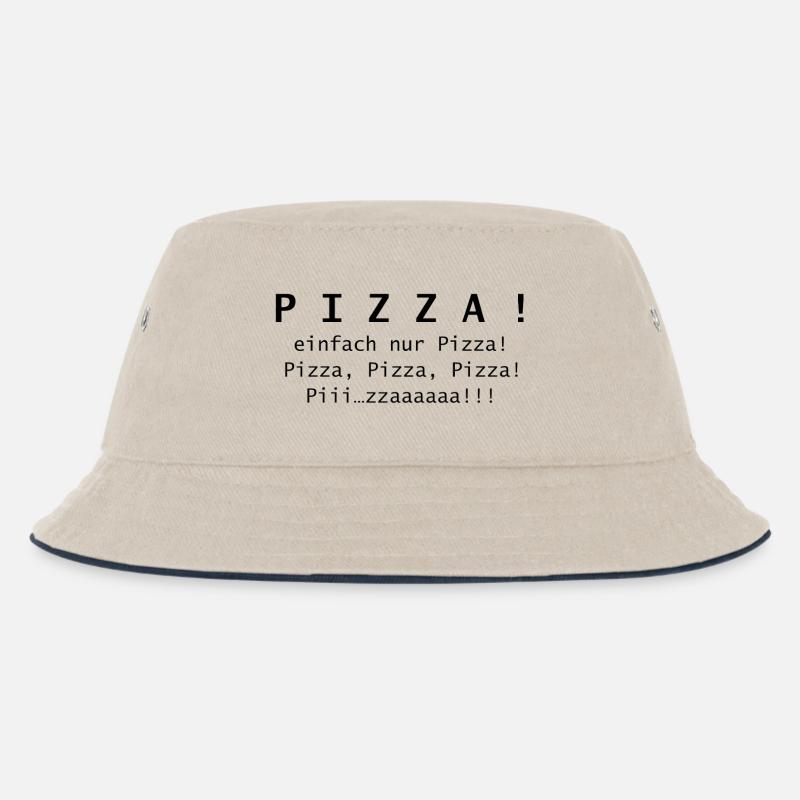 Pizza! einfach nur Pizza. - Kinder Bucket Hat - Natur/Navy