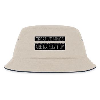 Les esprits créatifs sont rarement bien rangés Logo créatif drôle - Bob Enfant - blanc cassé/bleu marine - Devant