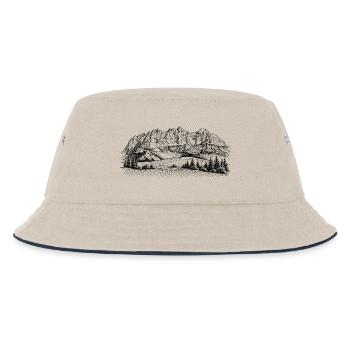 Wilder Kaiser Silhouette | Kaisergebirge Design |  - Kinder Bucket Hat - Natur/Navy - Vorne