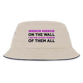 Mirror Mirror I Am the Cutest - Kids’ Bucket Hat - ecru/navy - Front