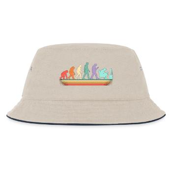 Evolution zum IT-Mitarbeiter - Kinder Bucket Hat - Natur/Navy - Vorne