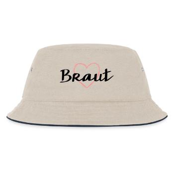 Braut Herz Herzmotiv Junggesellenabschied - Kinder Bucket Hat - Natur/Navy - Vorne
