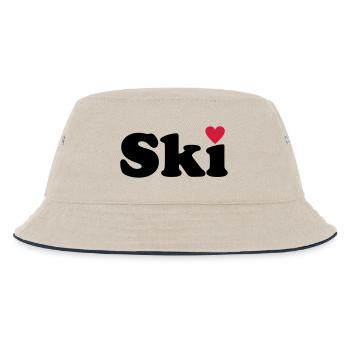 Ski - Kinder Bucket Hat - Natur/Navy - Vorne