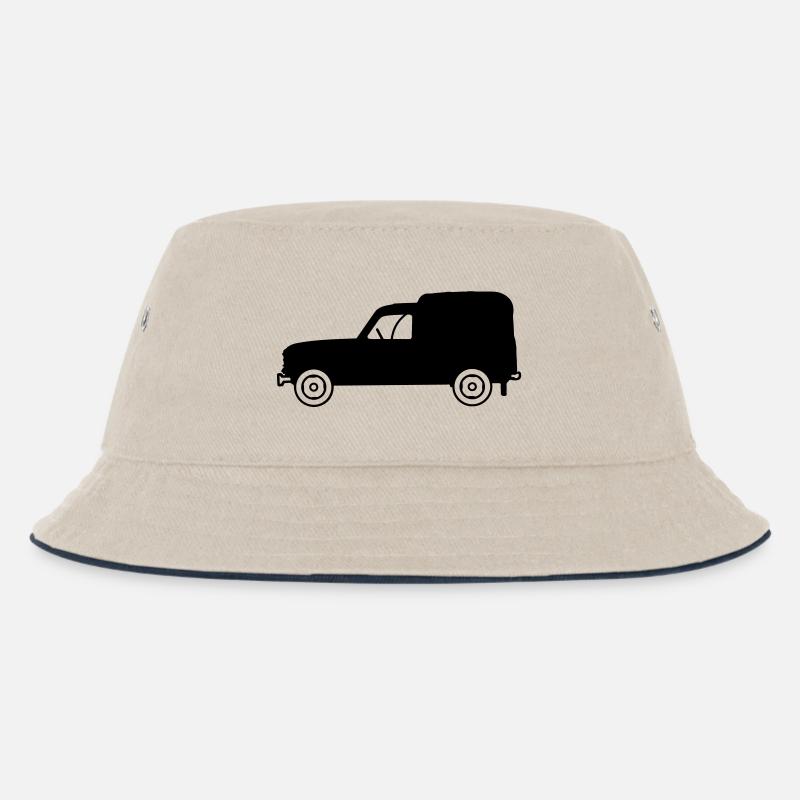 4L_fourgonnette - Kinder Bucket Hat - Natur/Navy