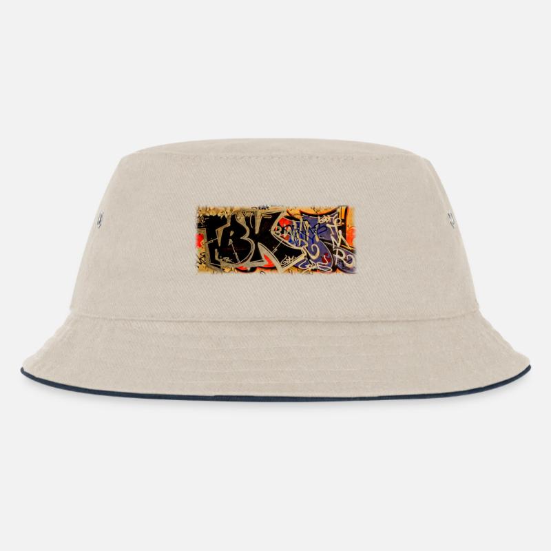 Graffiti - Kinder Bucket Hat - Natur/Navy