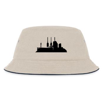 Hannover // Skyline // Silhouette // Skylineshirt - Kinder Bucket Hat - Natur/Navy - Vorne