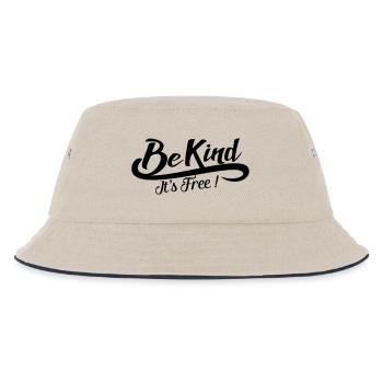 Be Kind It Is Free - Handwritten Positive Message - Kids’ Bucket Hat - ecru/navy - Front