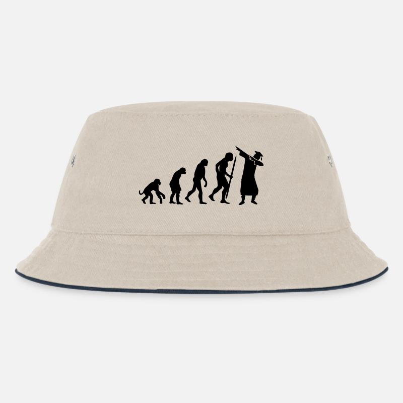 Evolution dab dabbing graduation college student - Kids’ Bucket Hat - ecru/navy