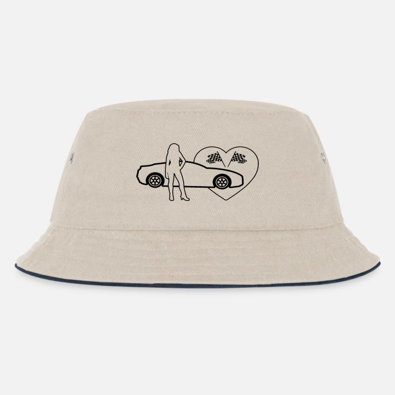 Auto - Kinder Bucket Hat - Natur/Navy