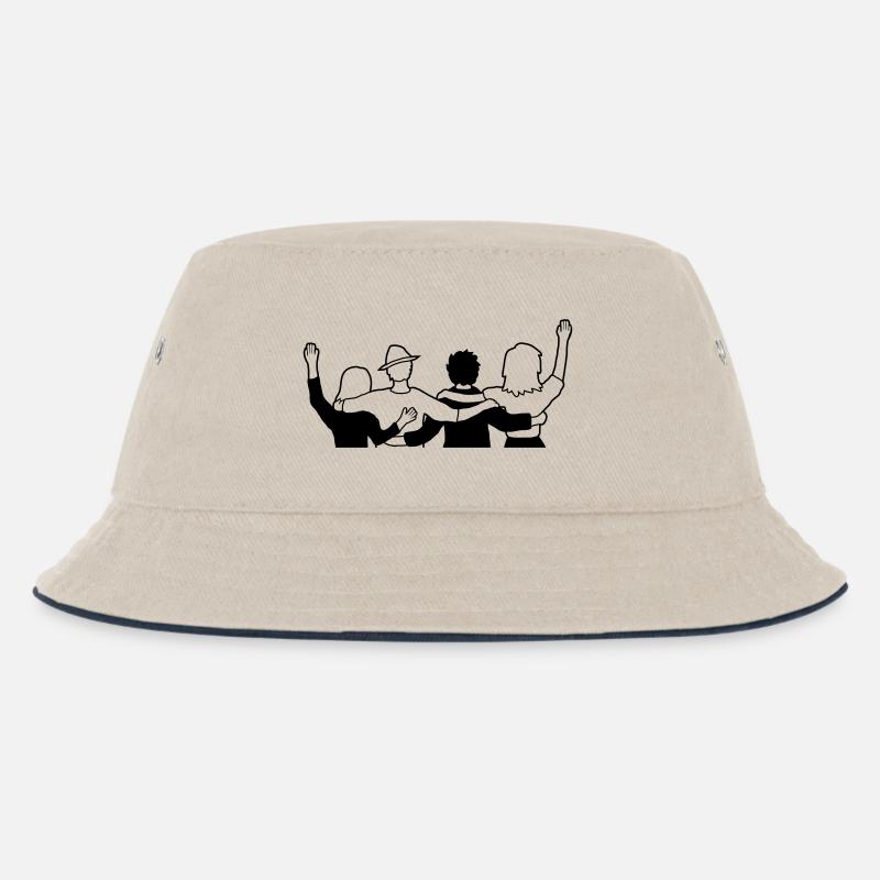 Gruppe Crew Freunde - Kinder Bucket Hat - Natur/Navy