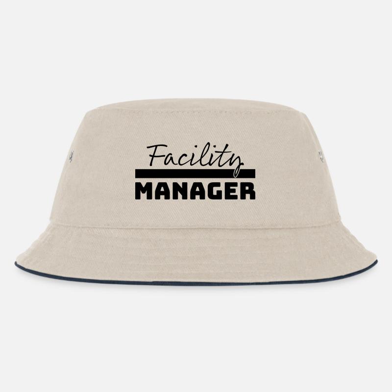 Tshirt Facility Manager schwarz - Kinder Bucket Hat - Natur/Navy
