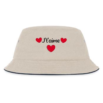 Saint-Valentin cœur rouge, st.valentin - Kinder Bucket Hat - Natur/Navy - Vorne