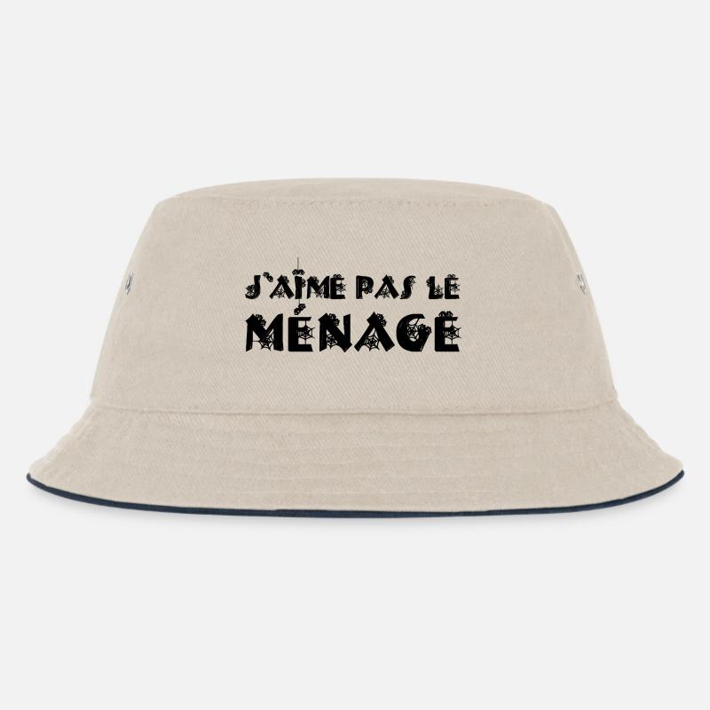 J'AIME PAS LE MÉNAGE !  - Bob Enfant - blanc cassé/bleu marine