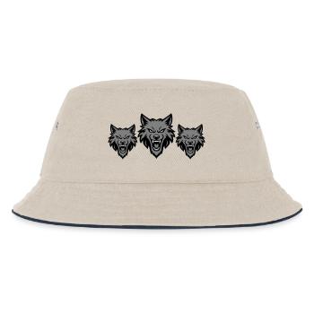 Wolf Team Rudel - Kinder Bucket Hat - Natur/Navy - Vorne