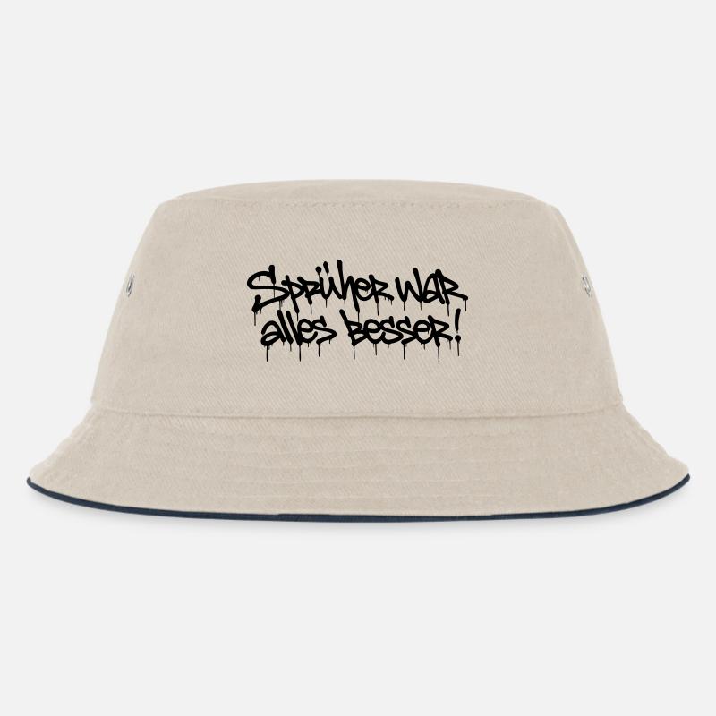 Sprüher war alles besser! – Graffiti Tag Design - Kinder Bucket Hat - Natur/Navy