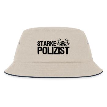 Starker Polizist, Polizei, Sprüche, Geschenk - Kinder Bucket Hat - Natur/Navy - Vorne