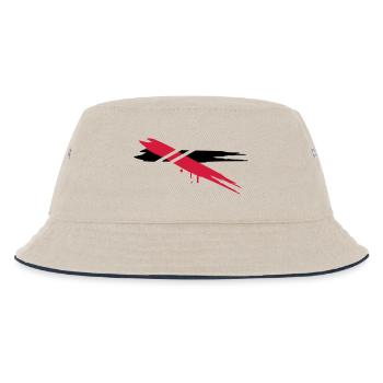 two color stripes with horizontal stripes - Kids’ Bucket Hat - ecru/navy - Front