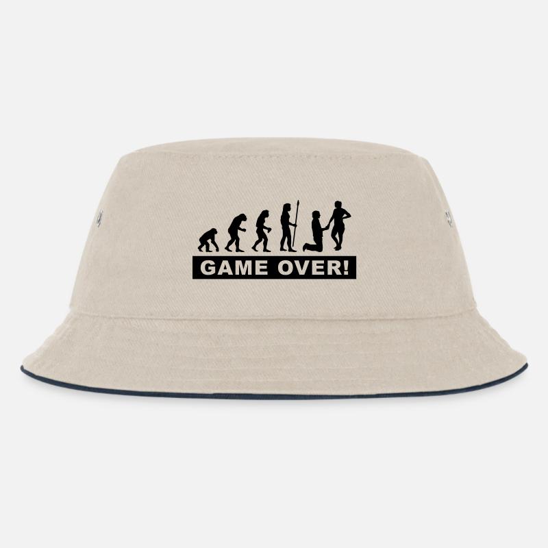 evolution_wedding - Kinder Bucket Hat - Natur/Navy