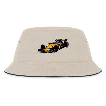 Racecar - Rennauto - Kinder Bucket Hat - Natur/Navy - Vorne
