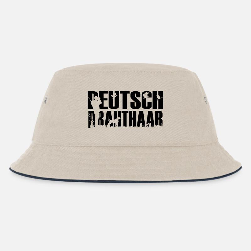 Jagdhund Deutsch Drahthaar - Kinder Bucket Hat - Natur/Navy