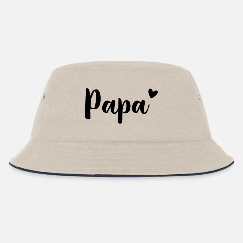 Papa Herz - Geschenkidee - Vatertag Geburtstag - Kinder Bucket Hat - Natur/Navy