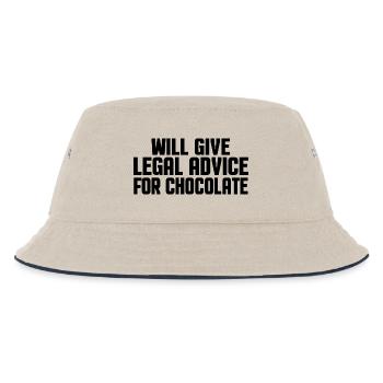 Lustiger Anwalt Anwalt Zitat & Schokoladenliebhaber - Kinder Bucket Hat - Natur/Navy - Vorne