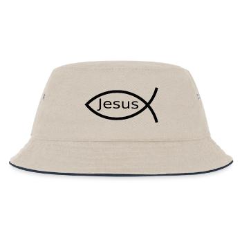 Jésus poisson noir Ichthys poisson poisson poisson - Bob Enfant - blanc cassé/bleu marine - Devant