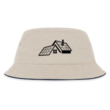 House with solar panels transparent logo - Kids’ Bucket Hat - ecru/navy - Front